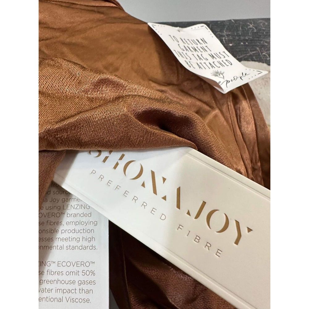 New Felicity Long Sleeve Tie Front Midi Dress in Almond Shona Joy Size Us 6 - Picture 8 of 9